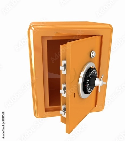 Fototapeta Security metal safe with empty space inside