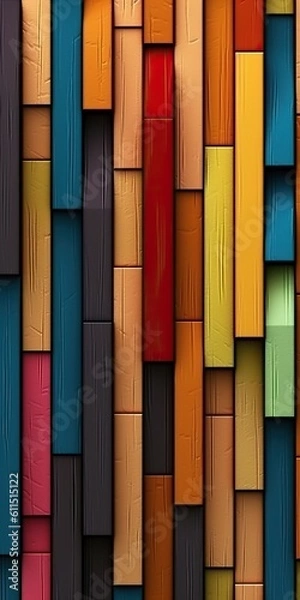 Fototapeta Abstract colorful blocks background, generative ai