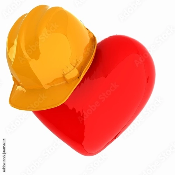 Fototapeta hard hat on heart
