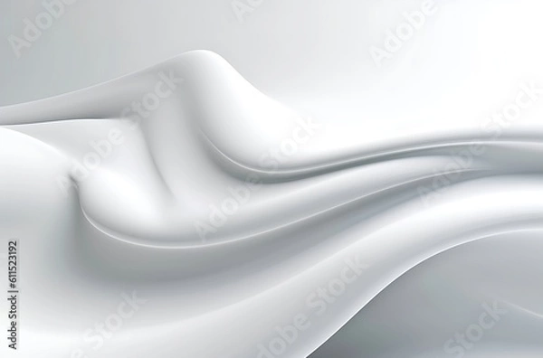 Fototapeta Abstract white grey liquid Wave Background. Generative AI