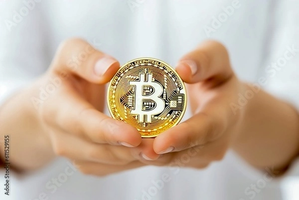 Obraz Moeda Brilhante de Bitcoin, Investindo na Criptomoeda Mais Valiosa