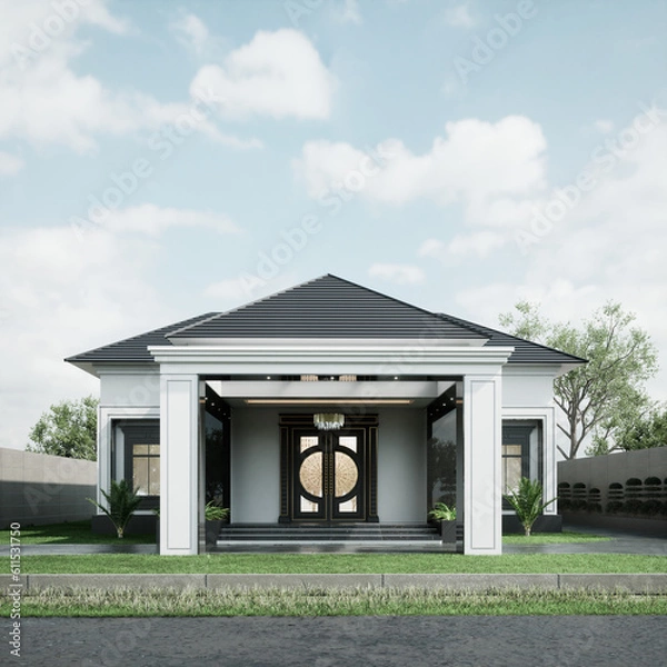 Obraz 3D Render Classic Exterior House Design