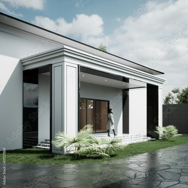 Obraz 3D Render Classic Exterior House Design
