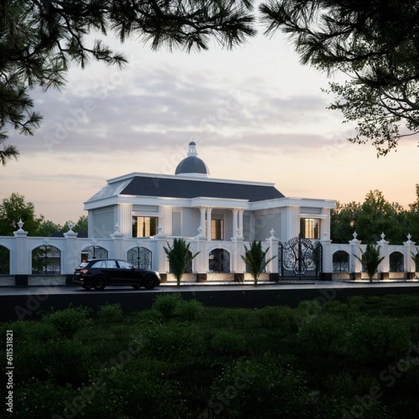 Obraz 3D Render Classic Exterior House Design