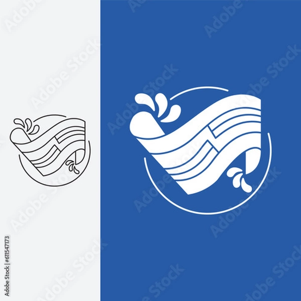 Obraz fresh flying tapestry logo, logo vector design template best. Line art style and silhouette stylish.
