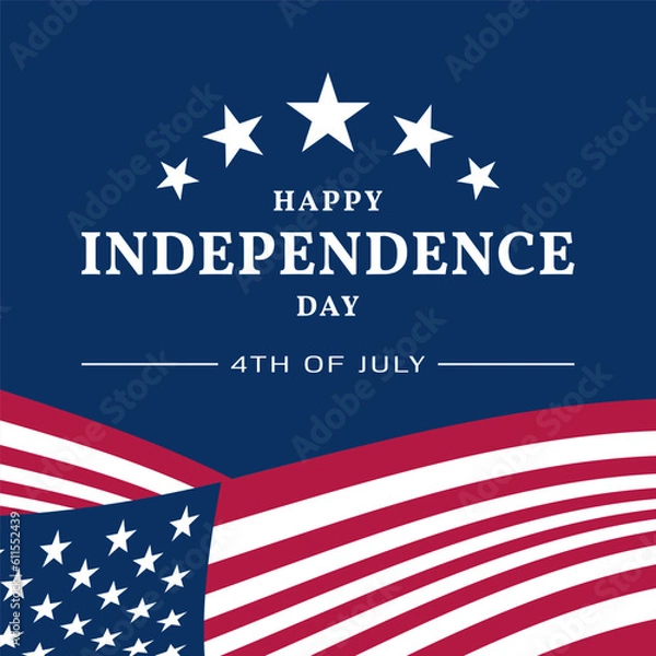 Obraz independence day 4th of july with american flag decoration