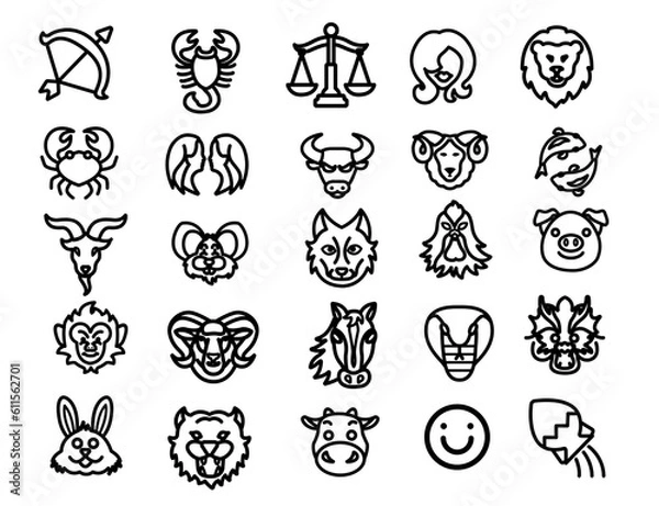 Obraz set of animal  icons for design