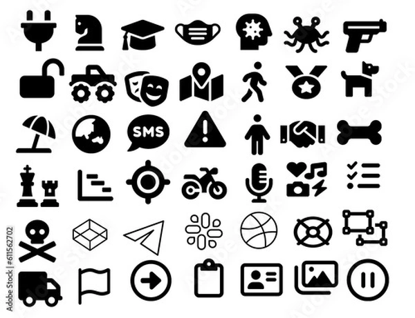 Fototapeta set of icons for web design