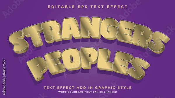 Fototapeta Stranger People cool and calm text effect style editable text effect