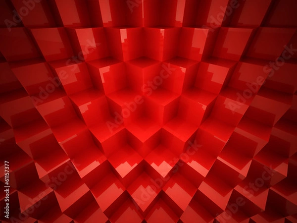 Fototapeta Red abstract cubes background
