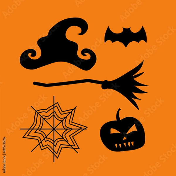 Fototapeta halloween icon set vector design. perfect for a Halloween themed design