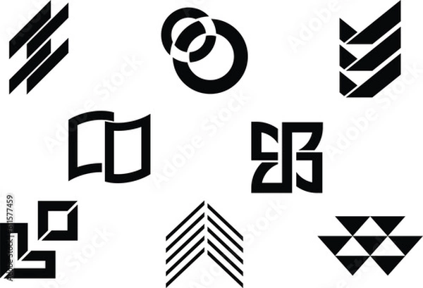 Fototapeta creative letter logo icon set. design for business of luxury, elegant, simple.