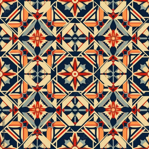 Fototapeta seamless geometric pattern with triangles
