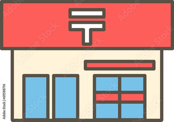 Obraz 郵便局のシンプルなイラストアイコン