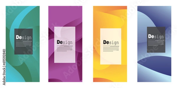 Obraz Set rollup banner template creative 
design, abstract gradient background