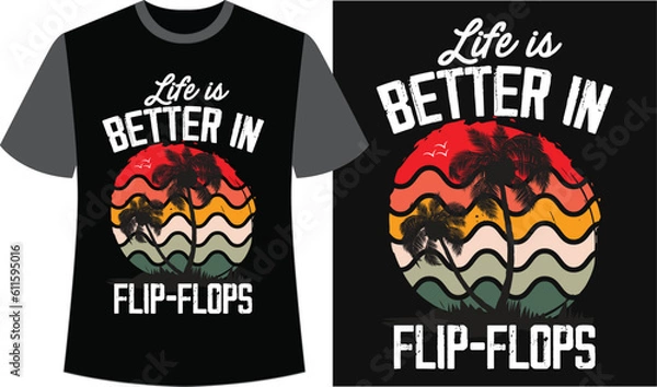 Fototapeta Summer Style Captivating T-Shirt Designs. Summer Vector Graphics