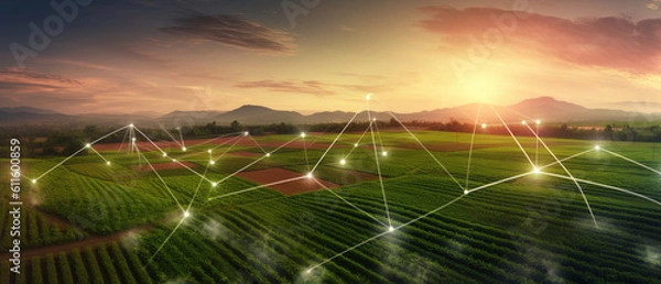 Fototapeta Precision farming system uses artificial intelligence to optimize crop yields