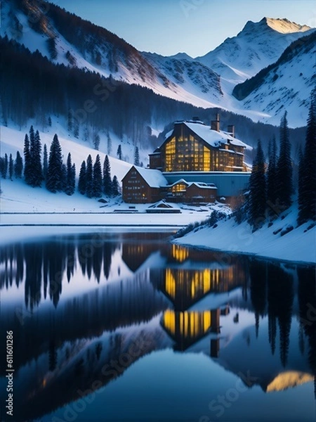 Obraz Snow Mountains View Generative Art