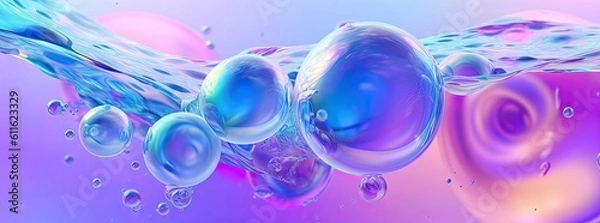 Fototapeta Pink bubbles background wallpaper