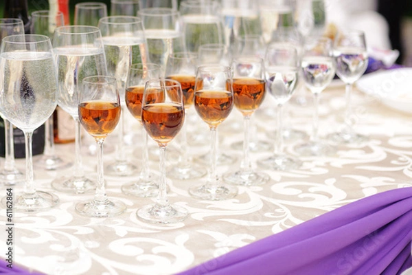 Fototapeta Full Glasses on Table