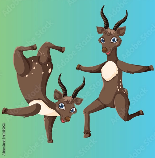 Fototapeta set of cartoon deer