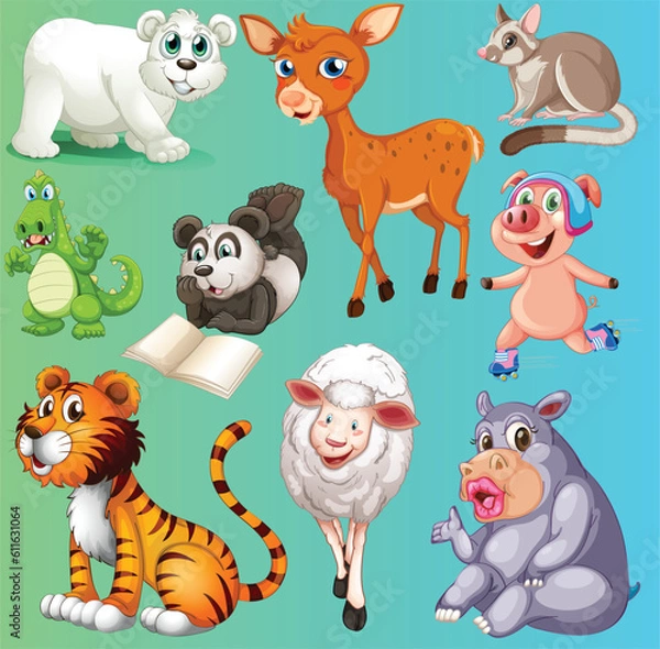 Fototapeta set of animals
