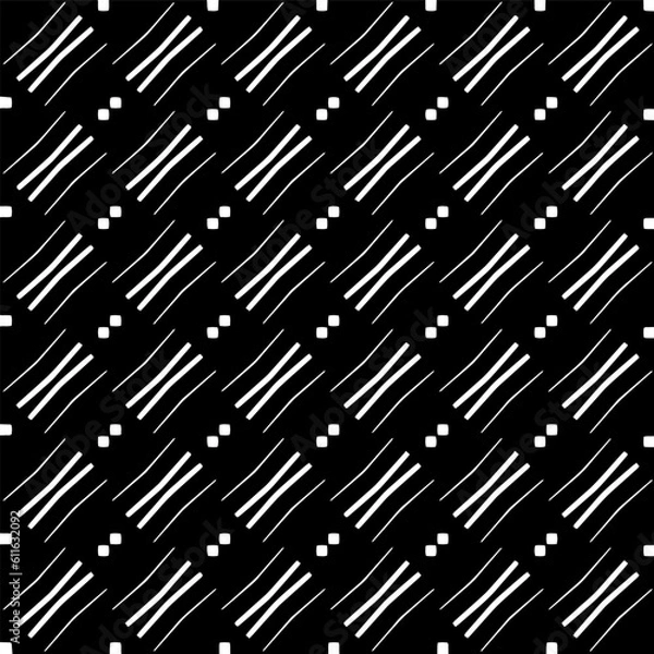 Fototapeta  Grunge background with abstract shapes. Black and white texture. Seamless monochrome repeating pattern  for decor, fabric, cloth.