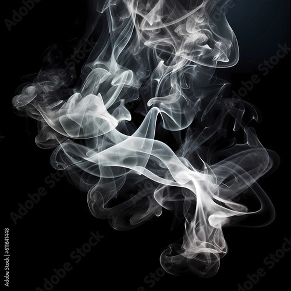 Fototapeta smoke on black background overlay. Generative AI