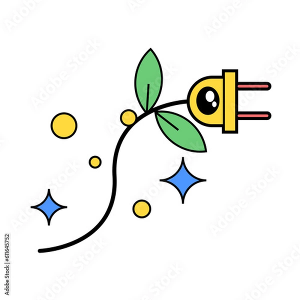 Obraz symbol,sustainable,concept,icon,sign,eco,ecology,design,vector,power,energy,green,nature,electric,bulb,alternative,electricity,lamp,technology,clean,leaf,environment,renewable,plug,illustration