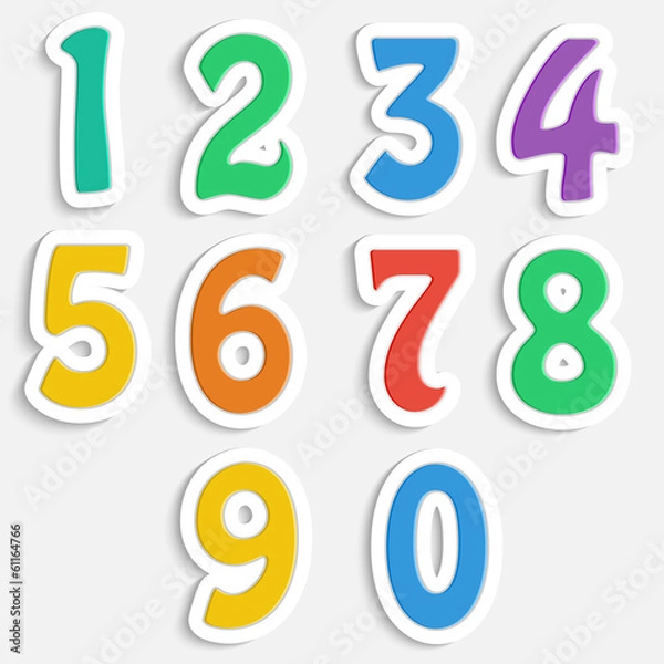 Fototapeta set of colorful digits.multicolored numbers.vector