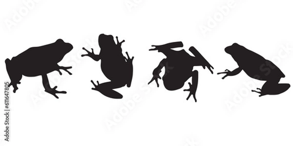 Obraz silhouettes of frog vector eps 10