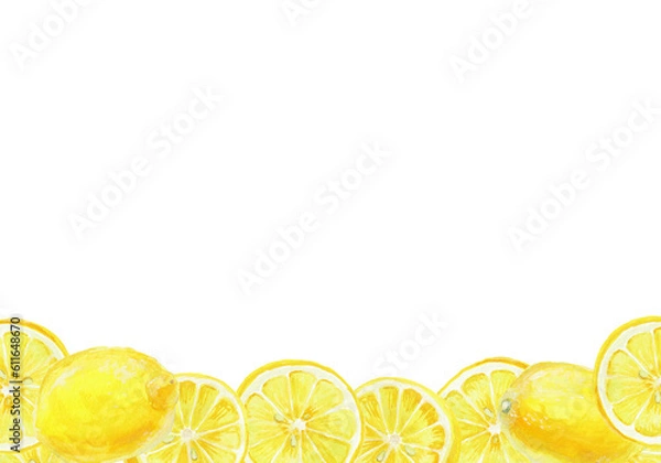 Obraz 水彩絵の具で描いたレモンのイラスト