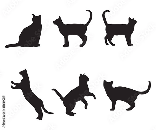 Obraz Silhouette cat vector eps 10