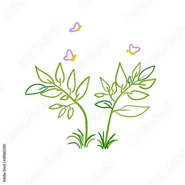 Obraz flowers and butterflies graphics World environment day,love earth,earthday,ecology concept,go green, save the world leaf, art, clipart, illustration, isolated, water, natural, gardening, ornamental, 
