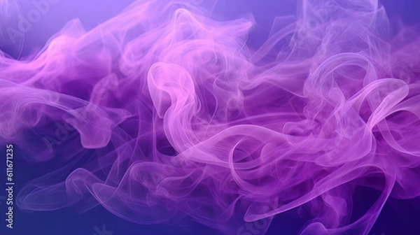 Fototapeta Abstract art. Purple smoke hookah on a black background. Inhalation. The steam generator. The concept of poison gas. Gas