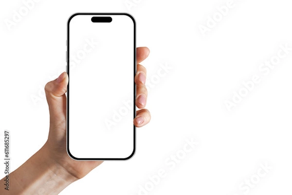 Obraz telefon iPhone w ręce na przezroczystym tle w formacie PNG