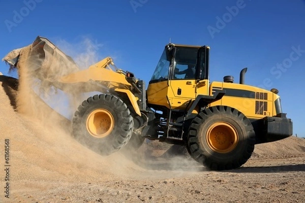Obraz Bulldozer Working with Sand