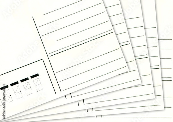 Obraz Blank old-style Soviet postcards are fanned out