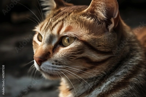 Fototapeta Red house cat. Close-up on a cat. 