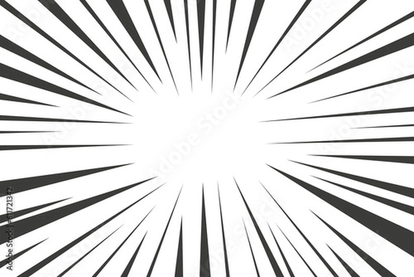 Obraz  Manga brust frame. Comic book action lines. Cartoon background with black lines on white background