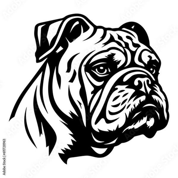 Obraz bulldog cartoon on white background illustration