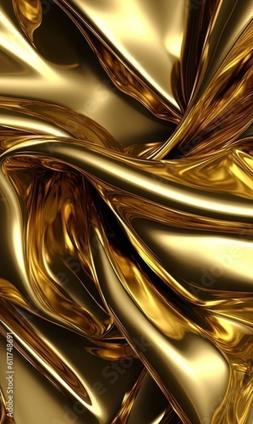 Fototapeta Texture luxueuse en feuille d'or ultra réaliste