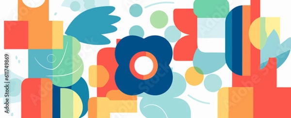 Obraz Abstract composition with geometric shapes and lines. Vector illustration in flat style