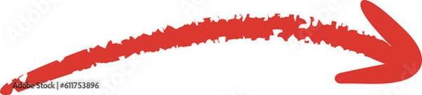 Fototapeta red sketch and grunge arrow symbol