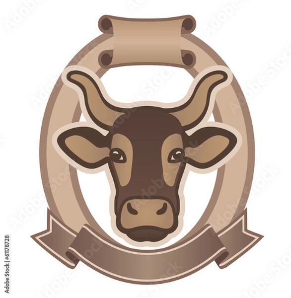 Obraz Emblem for dairy products or for the cattle industry