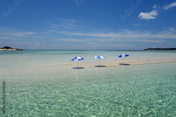 Fototapeta 真夏の南国の美しいビーチ