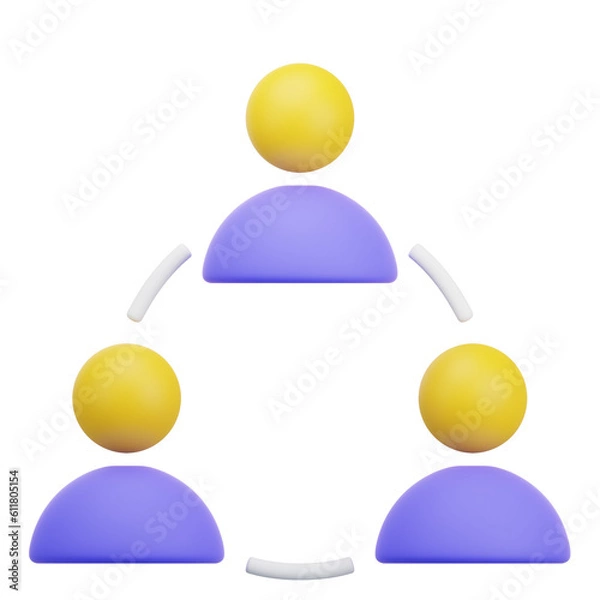 Obraz teamwork interaction 3d icon illustrations