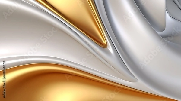 Fototapeta Abstract white luxury liquid Wave Background. Generative AI