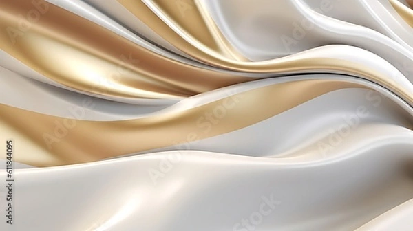 Fototapeta Abstract white luxury liquid Wave Background. Generative AI