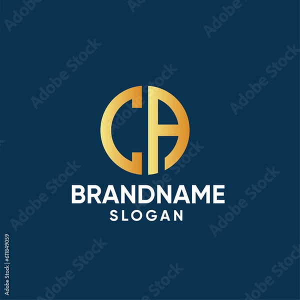 Obraz the letters CA. vector logo monogram alphabet minimalist design	